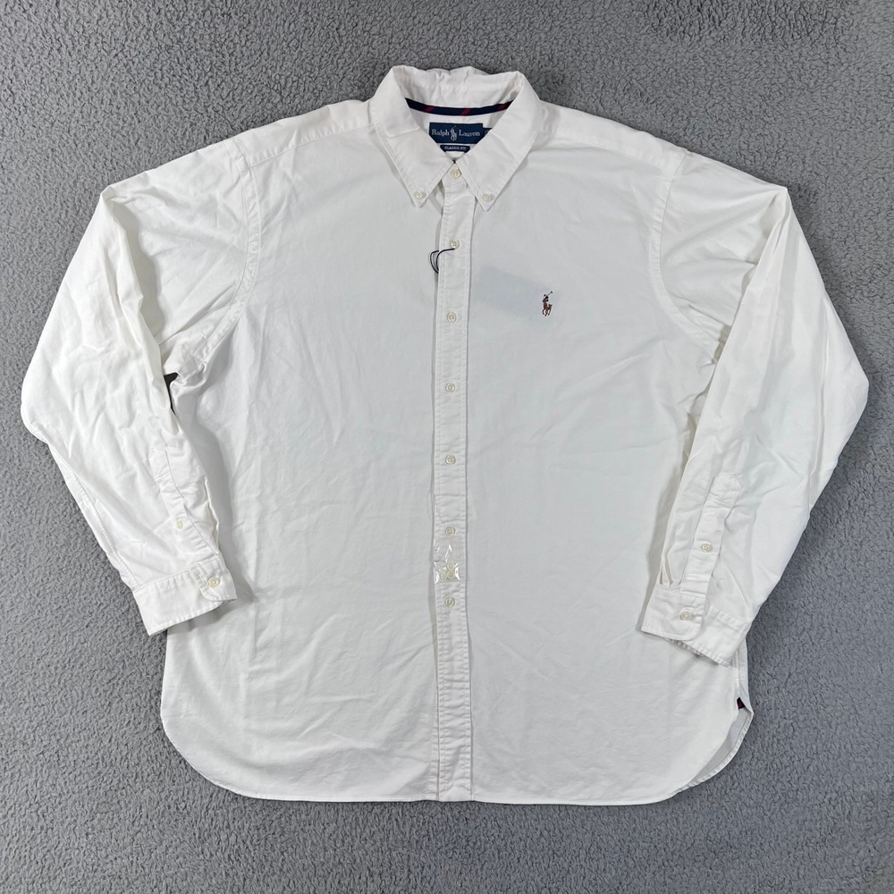 Ralph Lauren Oxford Shirt Mens XXL White Classic Fit Button Down Long Sleeve NWT